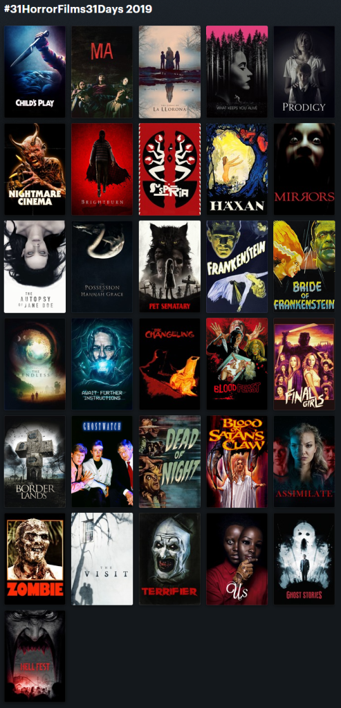 Movie posters of the movies listed below